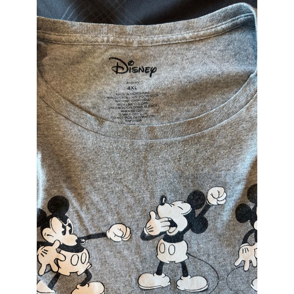 Disney Mickey Mouse Emotions Graphic T-Shirt Men's 4XL Gray Plus Size - Picture 4 of 6
